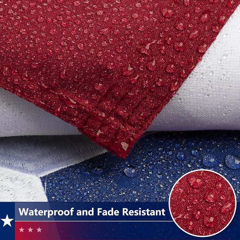 DANF FLAG Texas Flag 3x5 Ft TearProof Series for Outside, Longest Lasting, Super Tough Fade Resistant Spun Polyester, High Wind TX Outdoor Flags Embroidered Stars, Sewn Stripes, Brass Grommets - Image 3